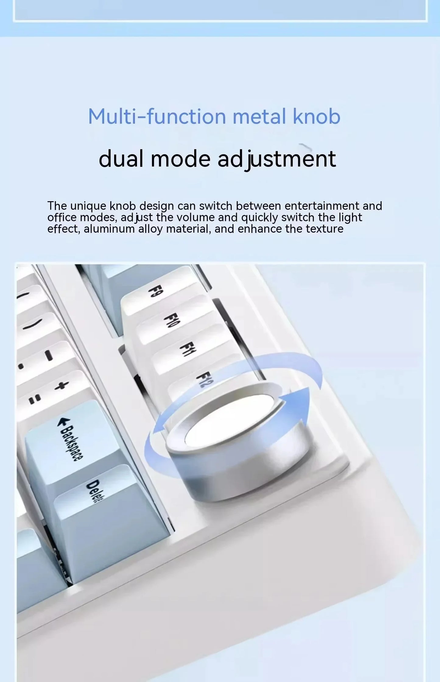 Aula F75 Mechanical Keyboard Multifunctional Knob 3 Mode RGB Hot Swappable Game Keyboard Pad Pc Game Computer Accessories Gift